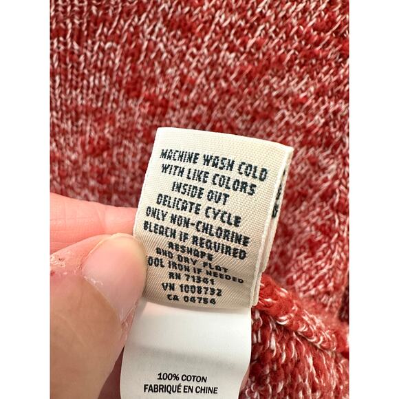 🆕 L.L.BEAN | Orange Heathered Cotton Funnel Neck Long Sleeve Sweater | Small - Picture 8 of 8
